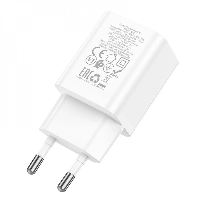 Мережевий зарядний пристрій Hoco N28 Founder PD 20W + QC 3.0 (1×USB-A / 1×USB-C)