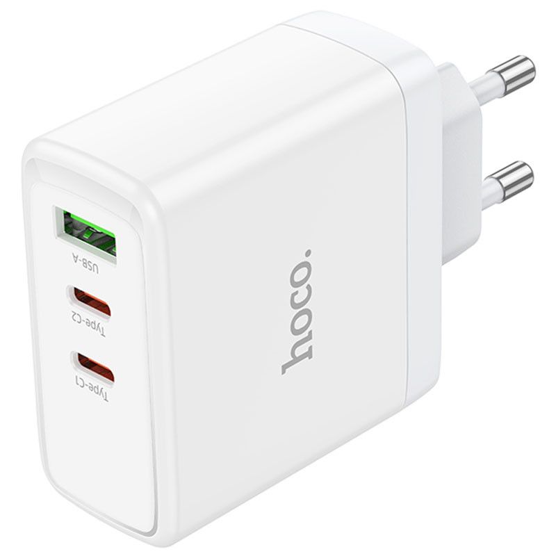 Мережевий зарядний пристрій Hoco N30 Glory PD 65W + QC 3.0 (1×USB-A / 2×USB-C) White