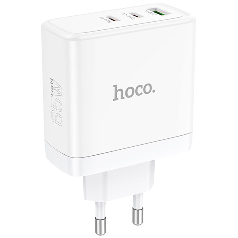 Мережевий зарядний пристрій Hoco N30 Glory PD 65W + QC 3.0 (1×USB-A / 2×USB-C) White