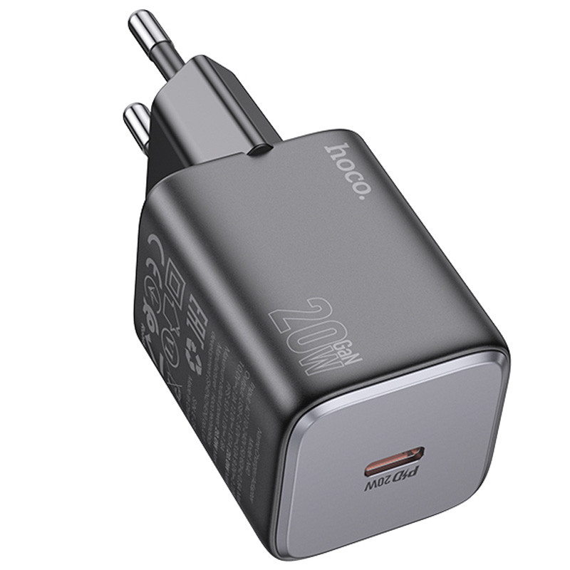 Мережевий зарядний пристрій Hoco N40 Mighty PD 20W (1×USB-C) Black