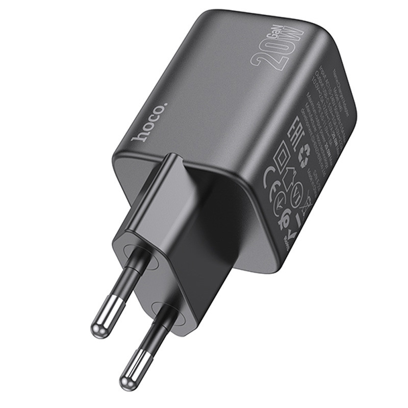 Мережевий зарядний пристрій Hoco N40 Mighty PD 20W (1×USB-C) Black
