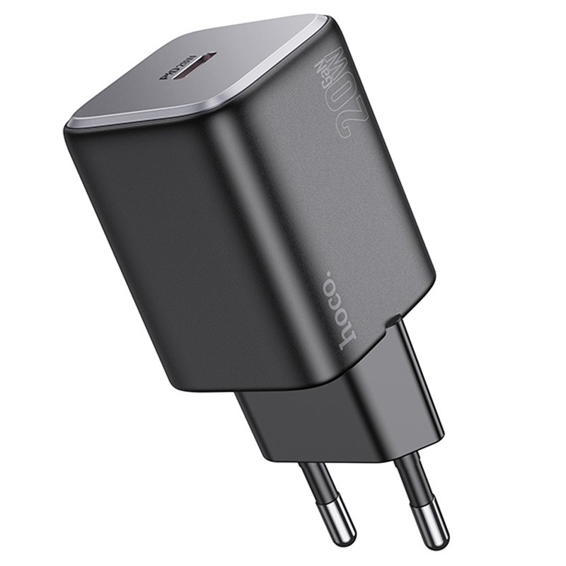 Мережевий зарядний пристрій Hoco N40 Mighty PD 20W (1×USB-C) Black