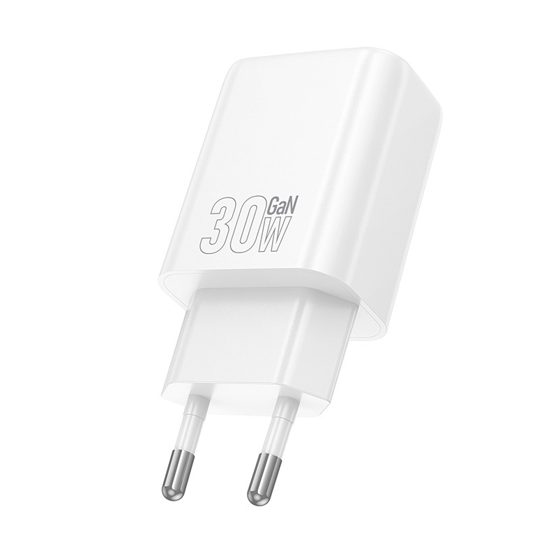 Мережевий зарядний пристрій Hoco N63 Gentle PD 30W + QC 3.0 (1×USB-A / 1×USB-C) + кабель USB-C → Lightning