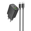 МЗП Hoco N63 Gentle PD30W+QC3.0 (1USB-A/1C) + кабель Type-C to Type-C Black