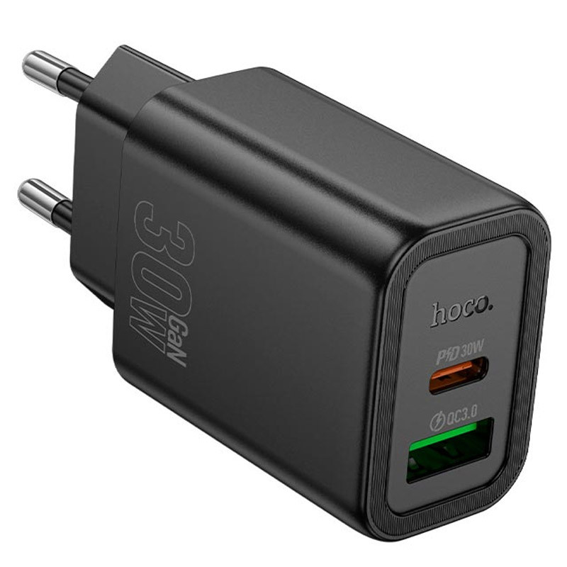 Мережевий зарядний пристрій Hoco N63 Gentle PD 30W + QC 3.0 (1×USB-A / 1×USB-C)