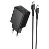 МЗП Hoco N71 Nuevo PD30W+QC3.0 (1USB-A/1C) + кабель Type-C to Type-C Black