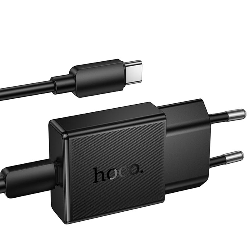 Мережевий зарядний пристрій Hoco N72 Speed ultra-thin PD 20W (1×USB-C) + кабель USB-C → USB-C