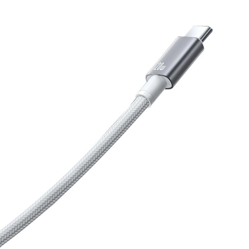 Мережевий зарядний пристрій Usams US-CC261 GaN JC Ser. 20W (2×USB-C) + кабель USB-C → USB-C White