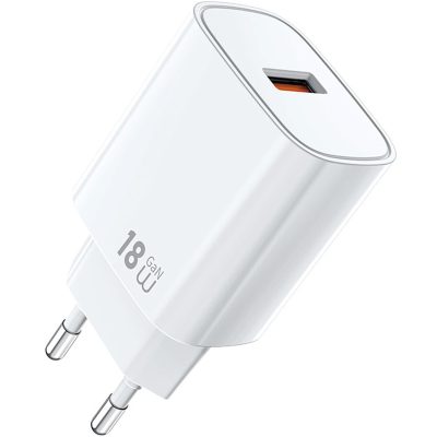 Мережевий зарядний пристрій WIWU G006 Essen QC 3.0 18W GaN (1×USB-A) White