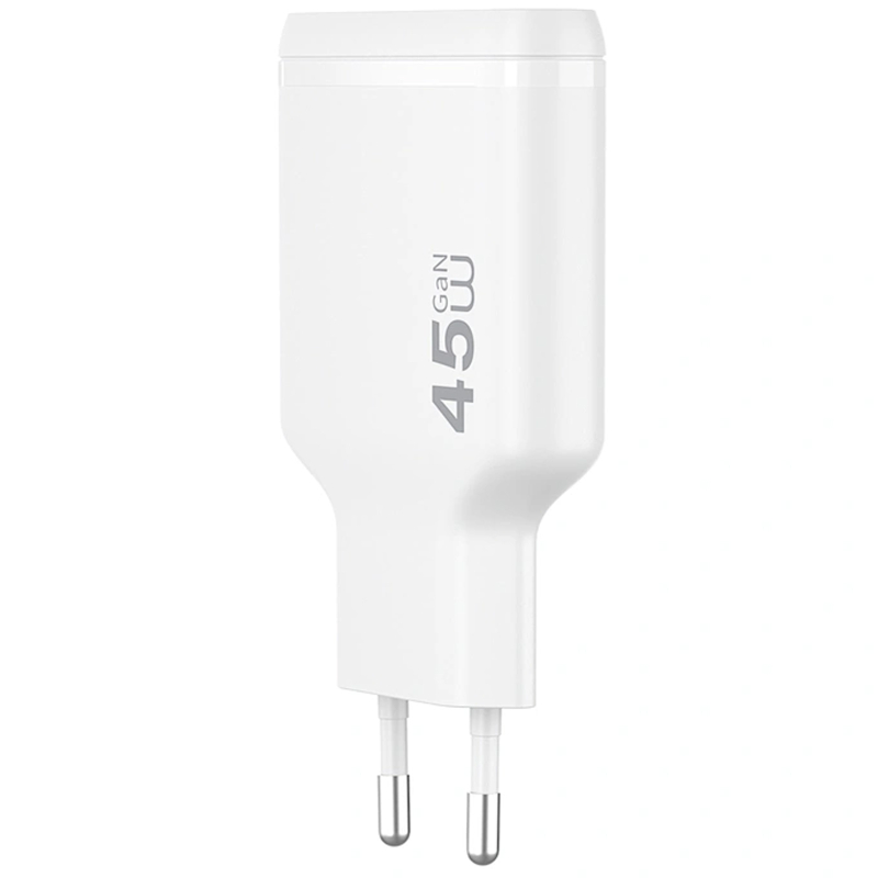 Мережевий зарядний пристрій WIWU G034 Essen PD 45W GaN (2×USB-C) White