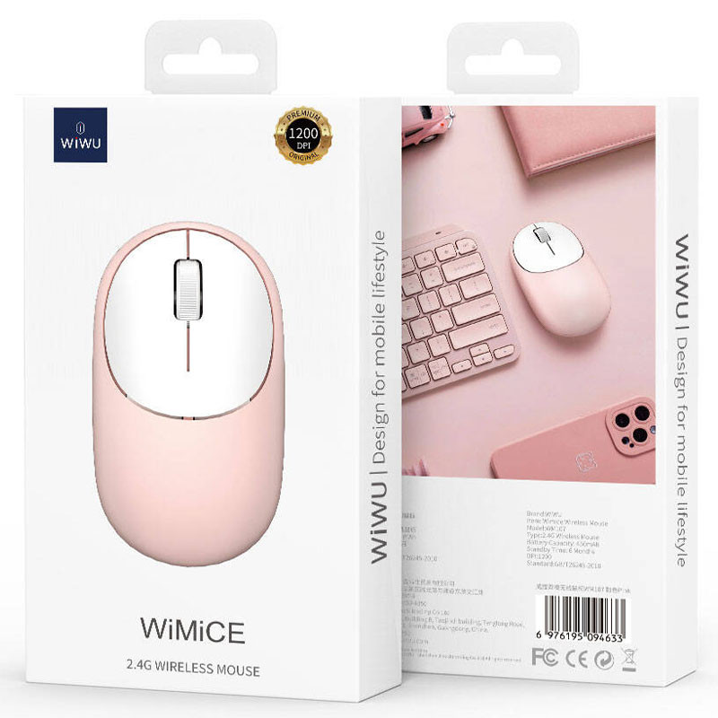 Миша бездротова WIWU WM107 Bluetooth + 2.4G Pink