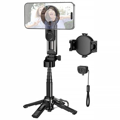 Монопод для селфі Hoco K27 Pro magnetic трипод + знімний BT пульт Black