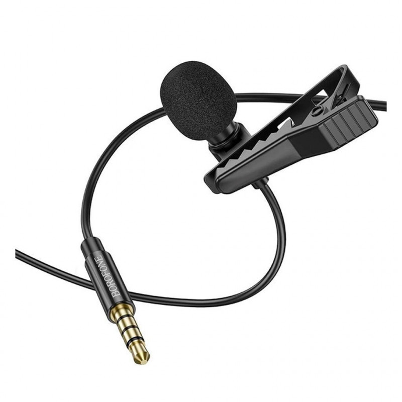 Мікрофон петличний Borofone BFK11 Elegant lavalier 3.5mm (2 м) Black