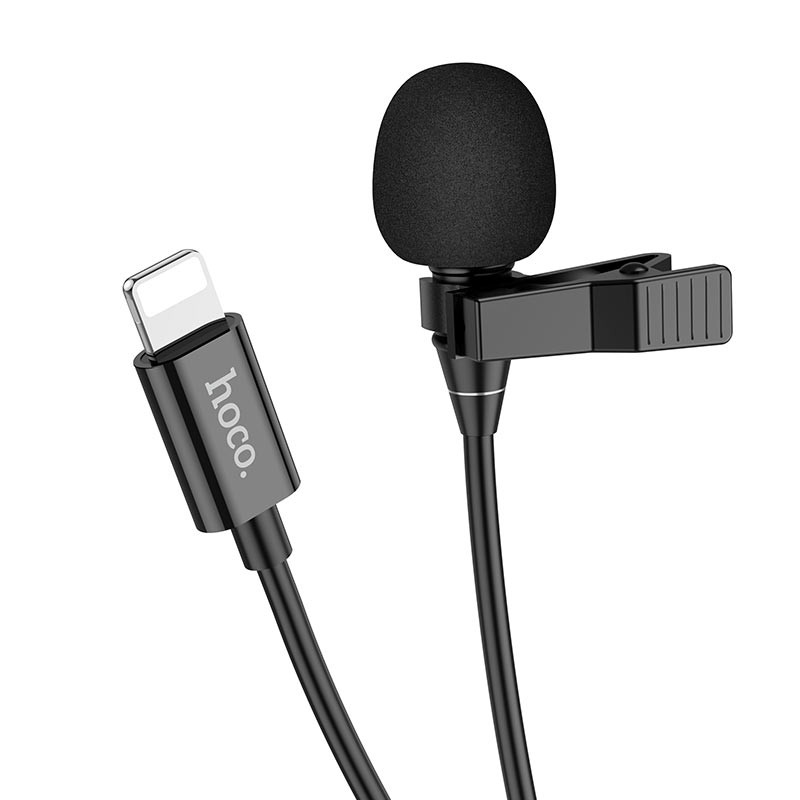 Мікрофон петличний Hoco L14 Lightning (2 м) Black