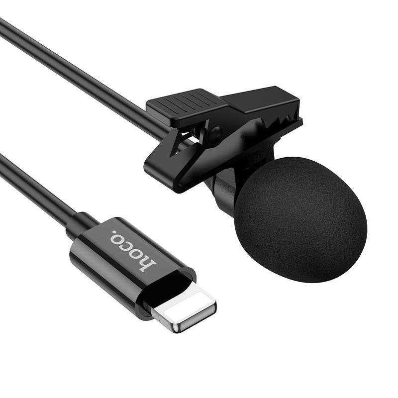 Мікрофон петличний Hoco L14 Lightning (2 м) Black