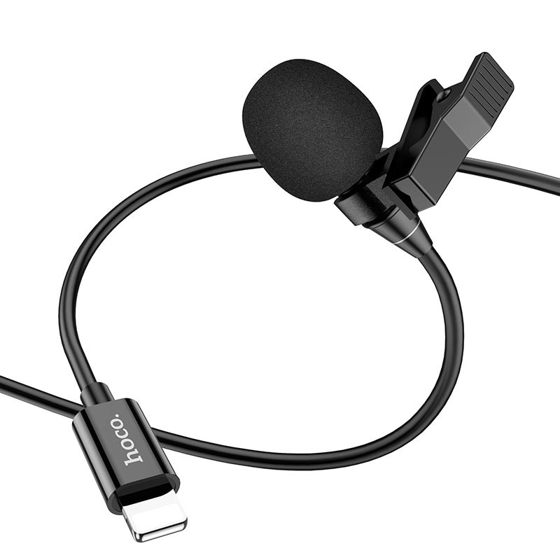 Мікрофон петличний Hoco L14 Lightning (2 м) Black
