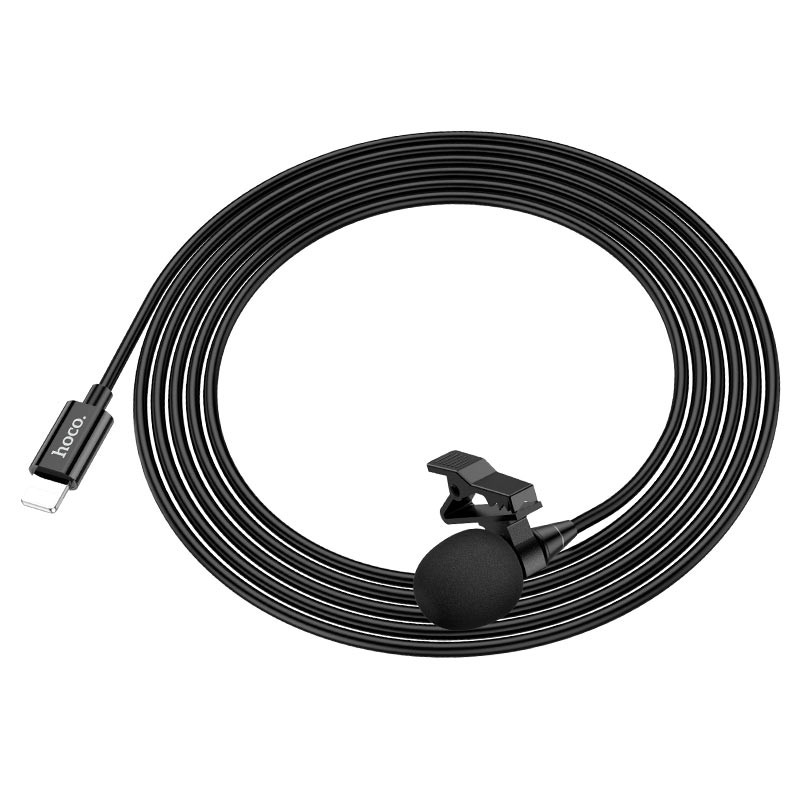 Мікрофон петличний Hoco L14 Lightning (2 м) Black