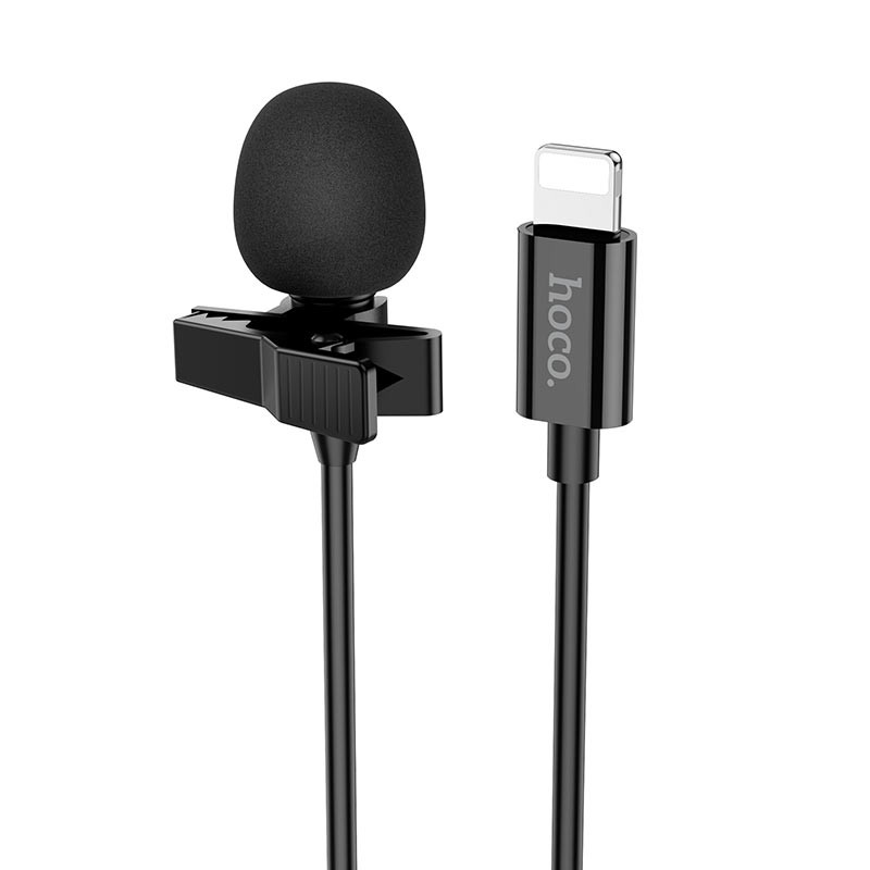 Мікрофон петличний Hoco L14 Lightning (2 м) Black