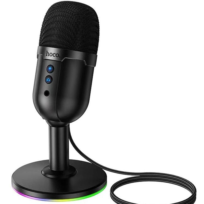 Мікрофон электретный для геймінгу Hoco L25 Bright USB (всеспрямований) Black