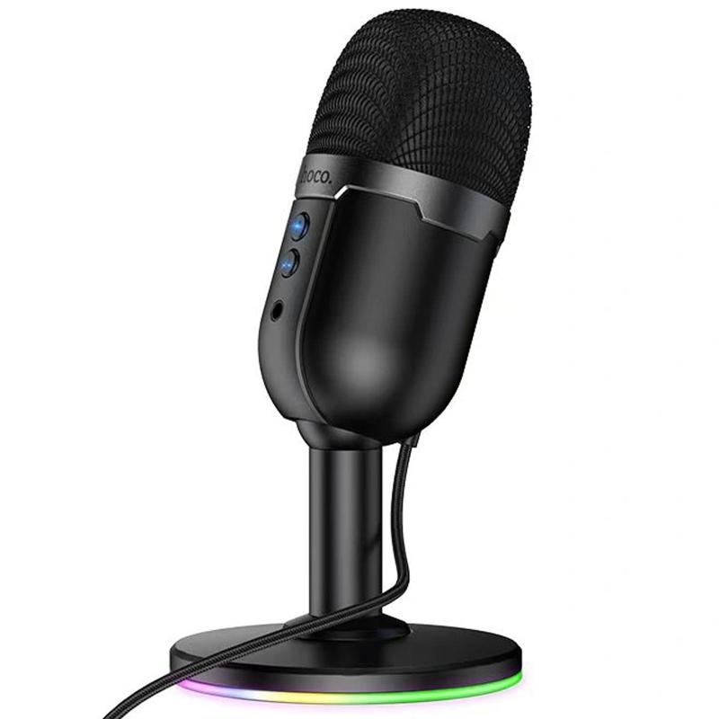 Мікрофон электретный для геймінгу Hoco L25 Bright USB (всеспрямований) Black