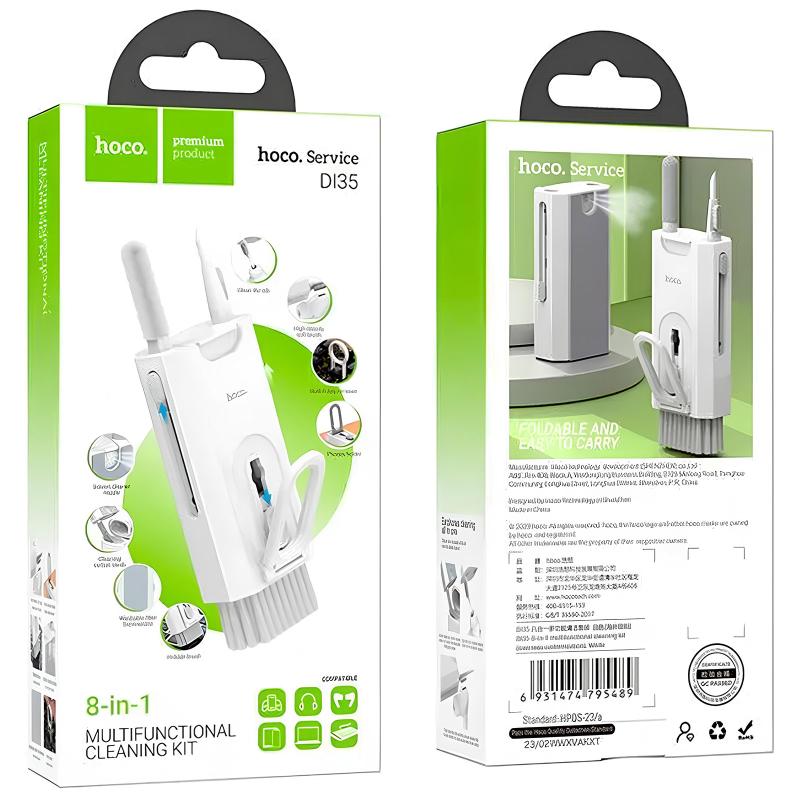 Набір для очищення гаджетів Hoco DI35 Mr. Gadget 8in1 White