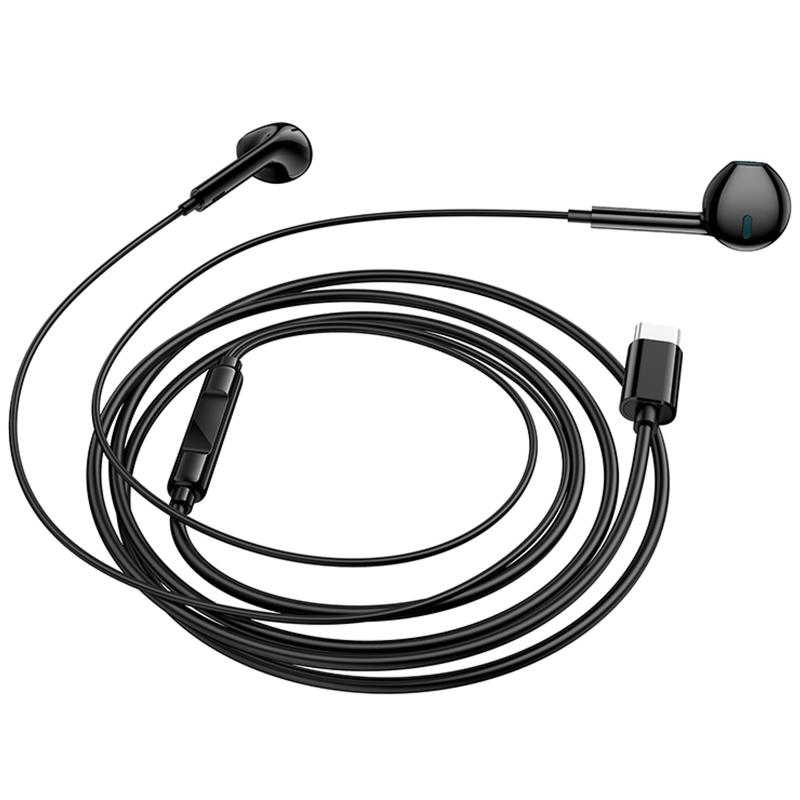 Навушники Borofone BM100 Fuente universal with microphone (USB-C/1.2 м) Black