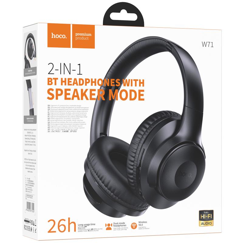 Накладні бездротові навушники Hoco W71 Cool sound Black