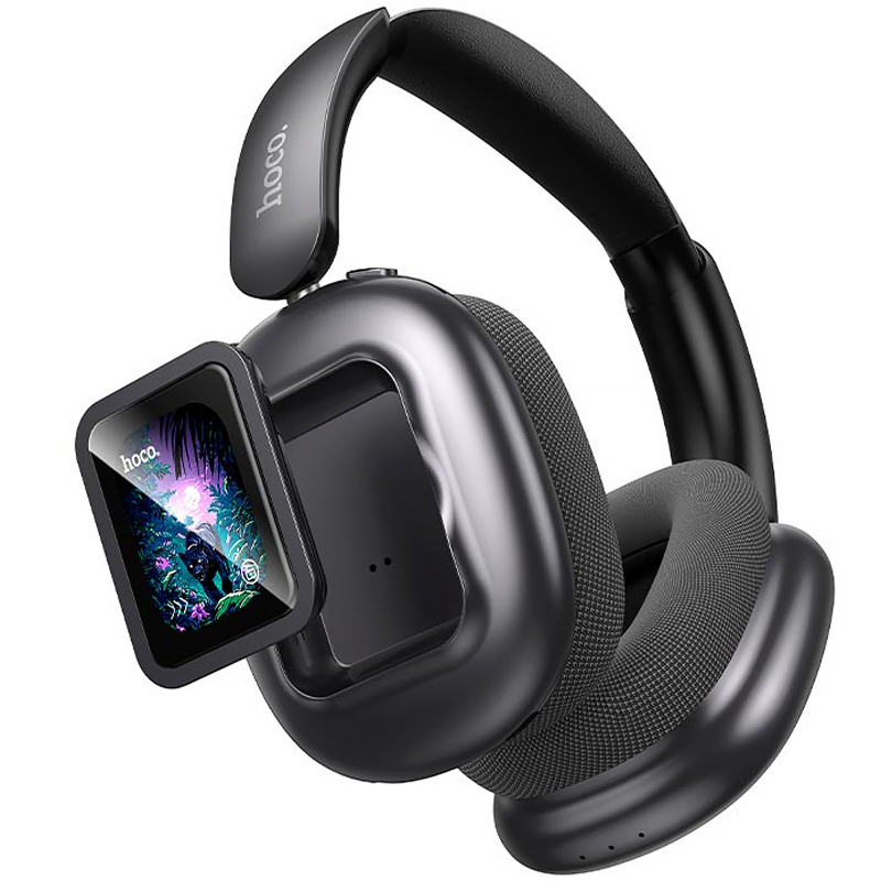 Накладні бездротові навушники Hoco ESD23 Lasting ANC with display Black