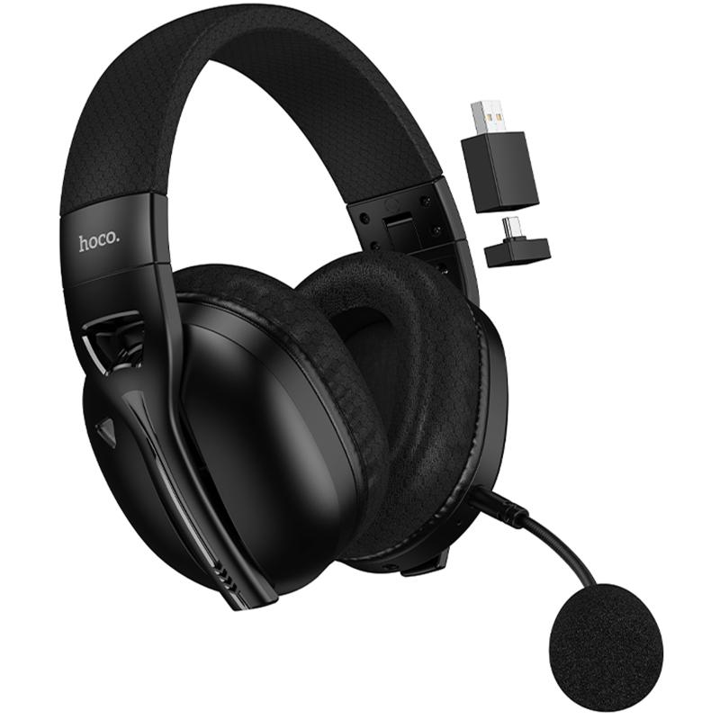 Накладні бездротові навушники Hoco W114 Magic (Bluetooth + 3.5mm + 2.4G) Black
