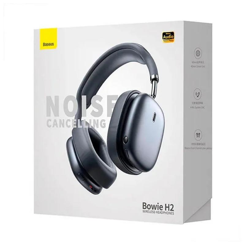 Накладні бездротові навушники Baseus Bowie H2 ANC + Game Mode (App) (NGTW260001) Gray