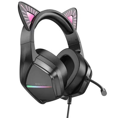 Накладні навушники Borofone BO106 Cute cat (USB + 3.5mm/2 м) Phantom Cat