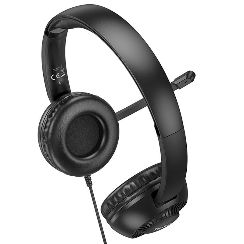 Накладні навушники Hoco W112 Pures (3.5mm/1.8 м) Black