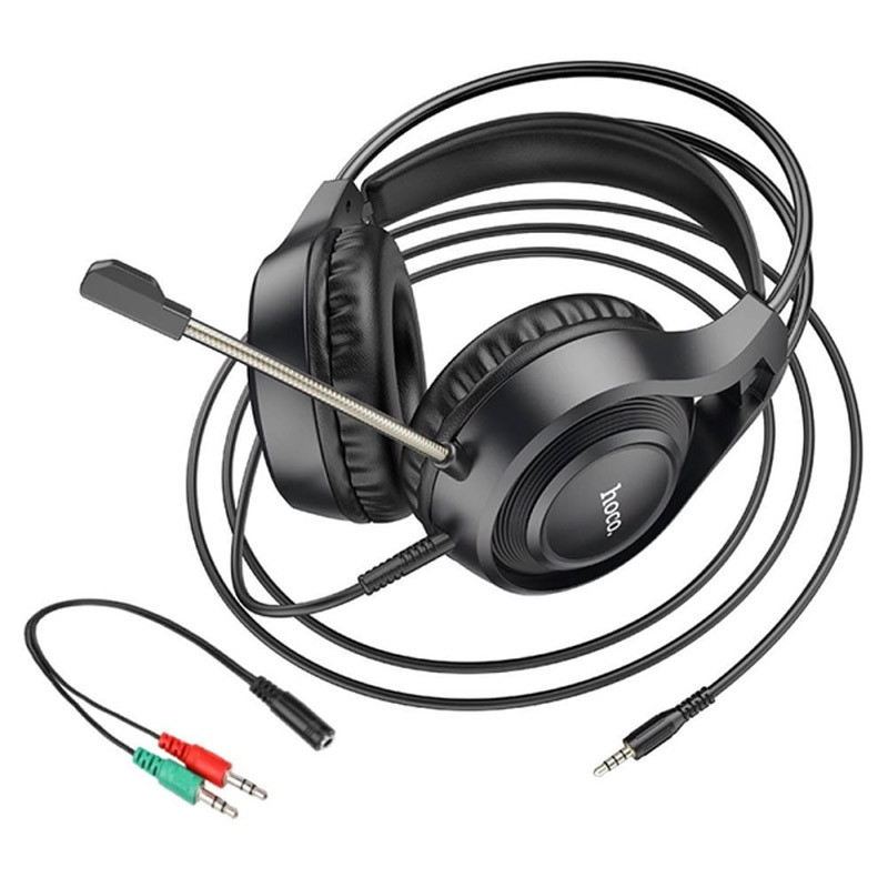 Накладні навушники Hoco W106 Tiger (3.5mm + 3.5mm/1.8 м) Black