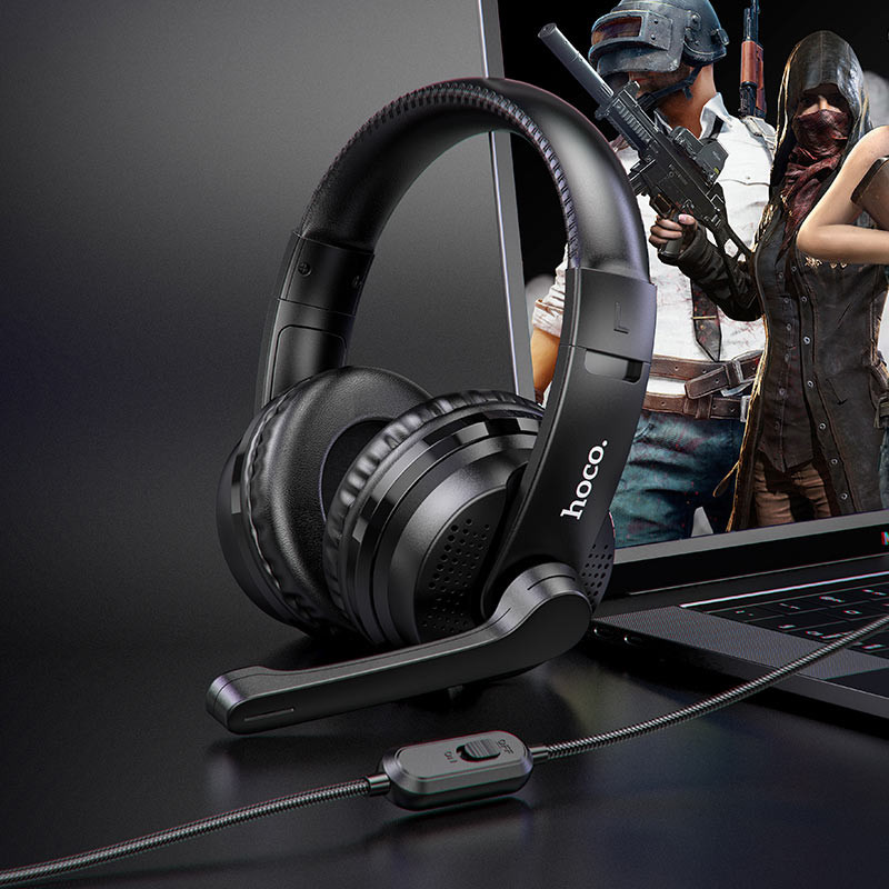 Накладні навушники Hoco W103 Magic Tour Gaming (3.5mm/1.2 м) Чорний