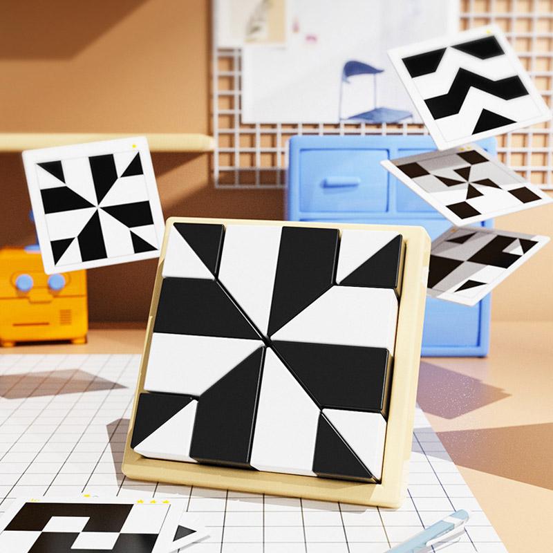Настільна інтерактивна гра Ummi ME-149 Hidden Black and White Blocks Black / White