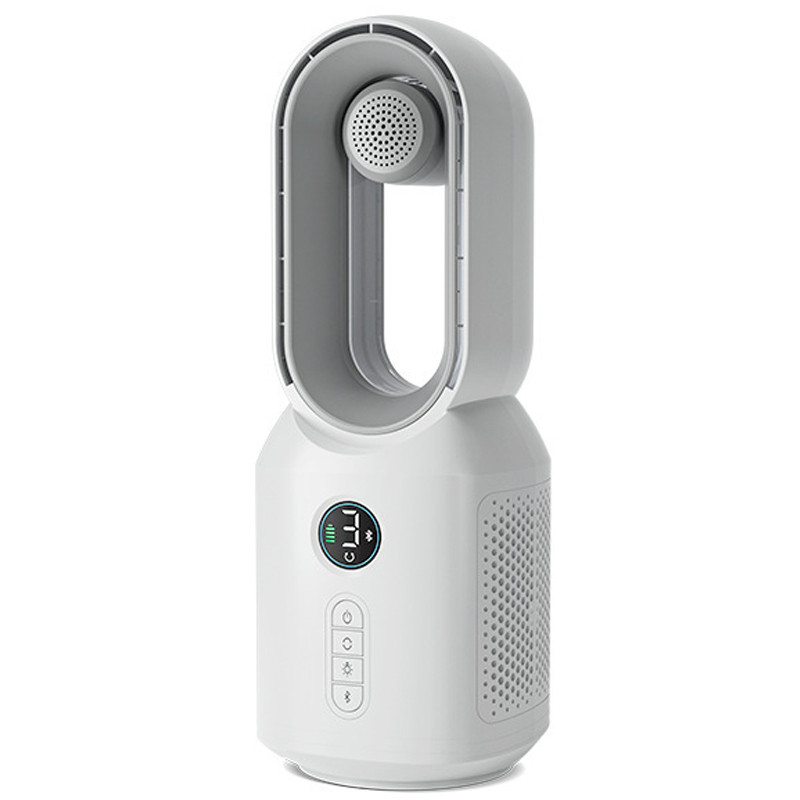 Настільний вентилятор F8 3in1 з Bluetooth-динаміком і нічником 4000 mAh White