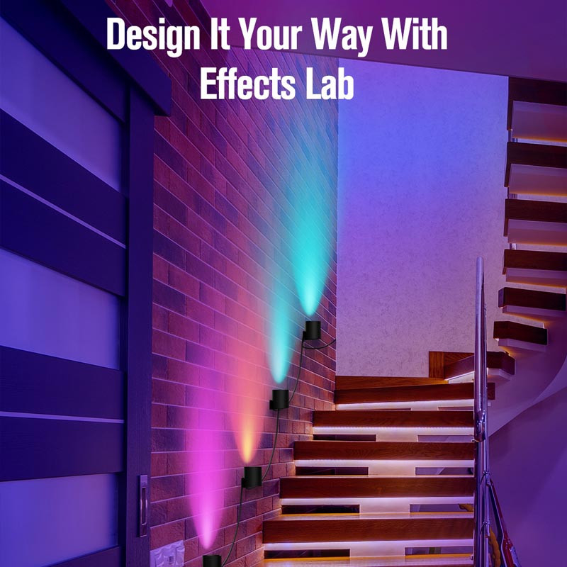 Настінна LED лампа RGB Intelligent wall lamp 6 pcs with Bluetooth European plug with app Black