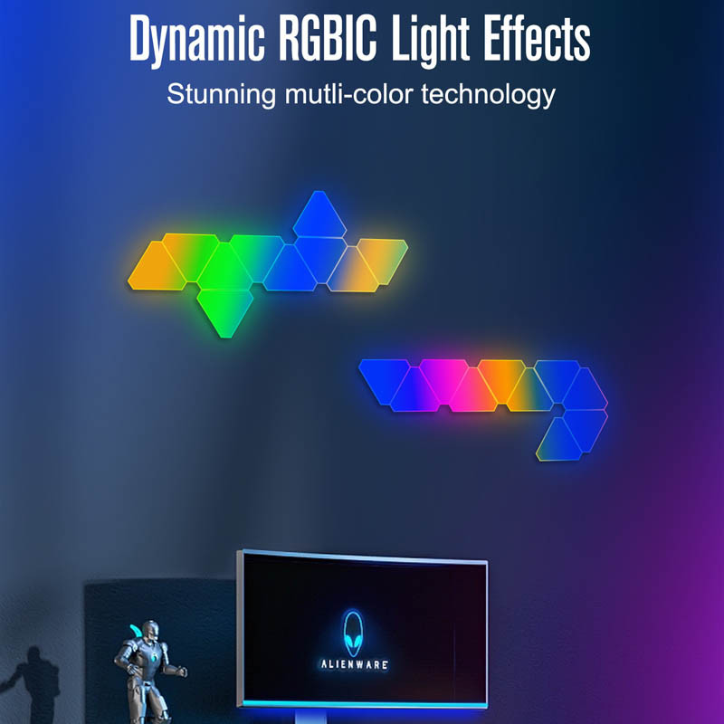 Настінний світильник Smart Triangular Quantum Light SAL-012B Bluetooth USB interface with app 6pcs White