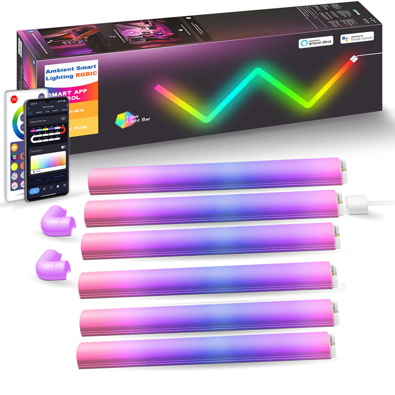 Настінний світильник Lines SAL-013B Bluetooth USB interface with app (6 + 2 pcs) White