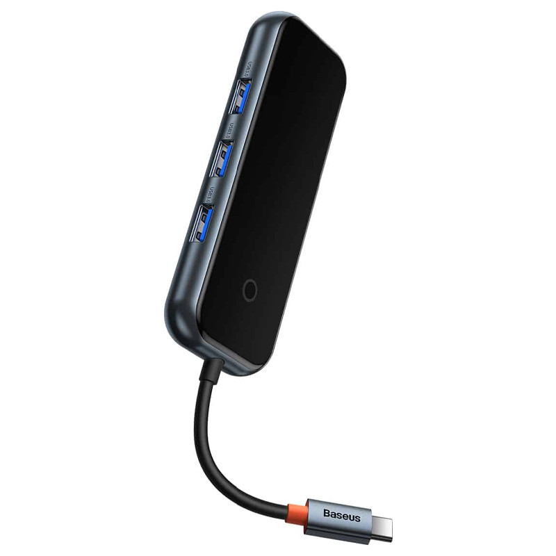 Перехідник Baseus Hub AcmeJoy 4-Port USB-C (USB3.0*3 + USB-C PD&Data*1) (WKJZ) Dark Gray