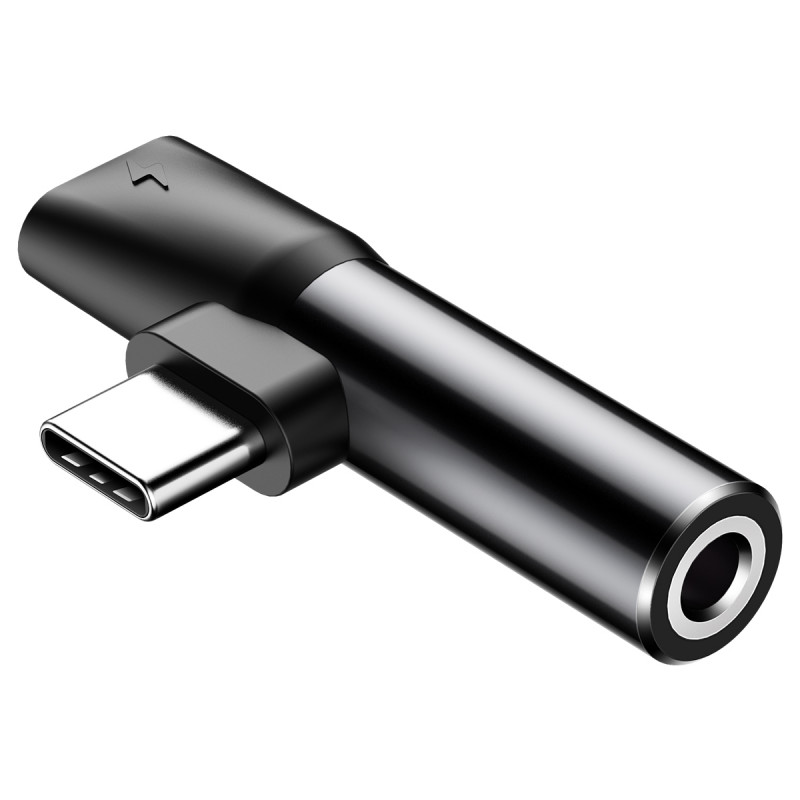 Перехідник Baseus L41 USB-C → USB-C + 3.5mm (CATL41) Чорний