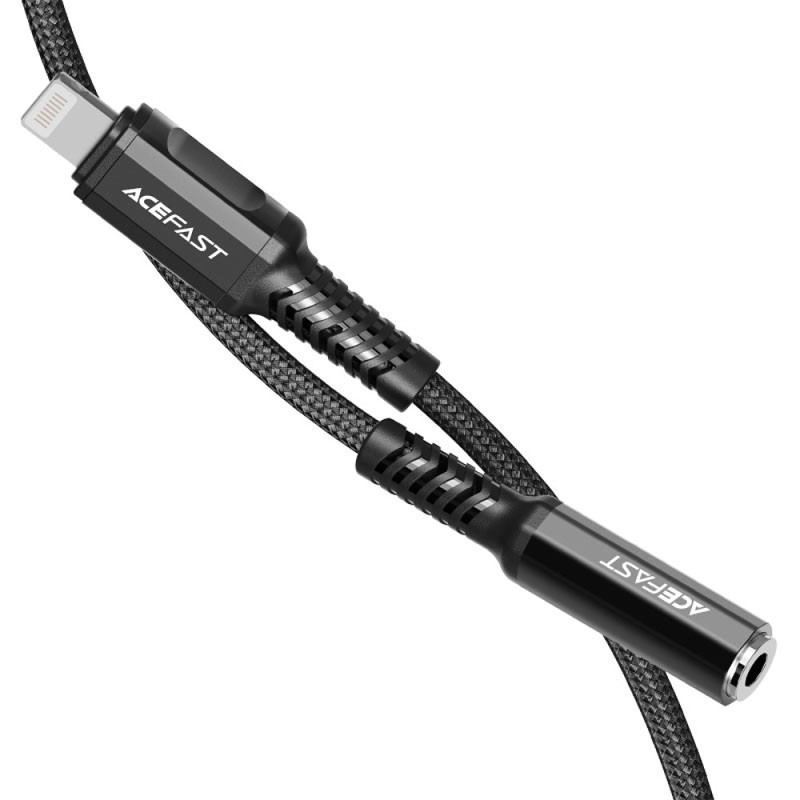 Перехідник Acefast MFI C1-05 Lightning to 3.5mm aluminum alloy Black