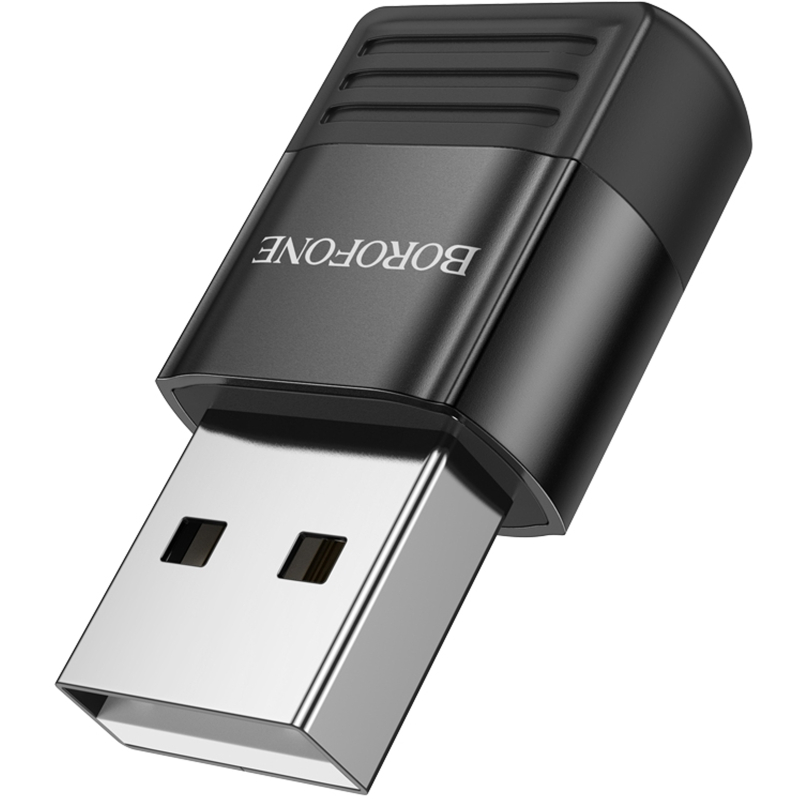 Перехідник Borofone BV18 USB male to USB-C female USB2.0 Black