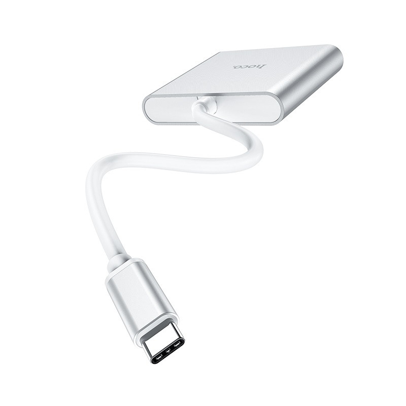 Перехідник HUB Hoco HB14 3in1 (USB-C to USB3.0 + HDMI + PD) Сталевий