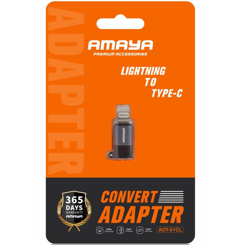 Перехідник Amaya 01CL Lightning Male to USB-C Female Grey