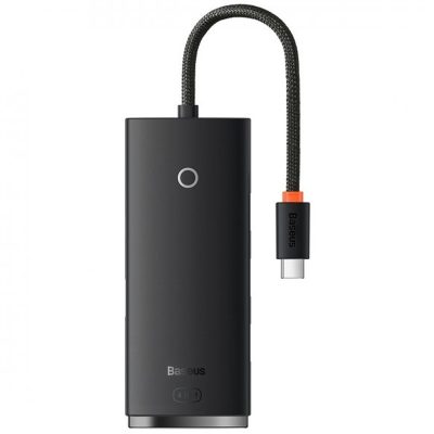 Перехідник HUB Baseus Lite Series 4in1 (USB-C to 4xUSB 3.0) 25cm (WKQX03) Black
