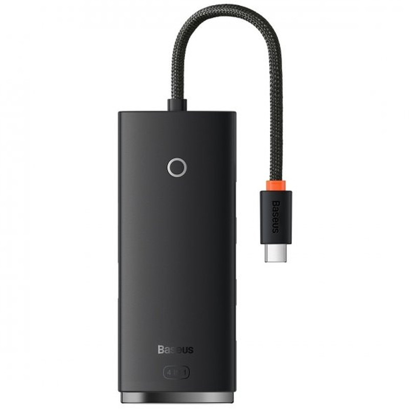 Перехідник HUB Baseus Lite Series 4in1 (USB-C to 4xUSB 3.0) 25cm (WKQX03) Black