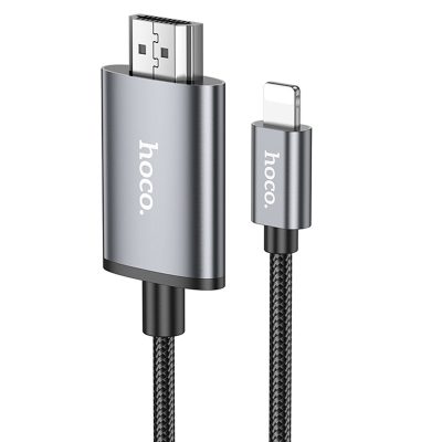 Перехідник Hoco UA27 HD Lightning to HDMI (2 м) Metal gray