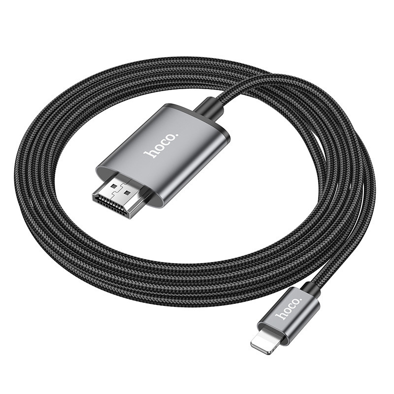 Перехідник Hoco UA27 HD Lightning to HDMI (2 м) Metal gray