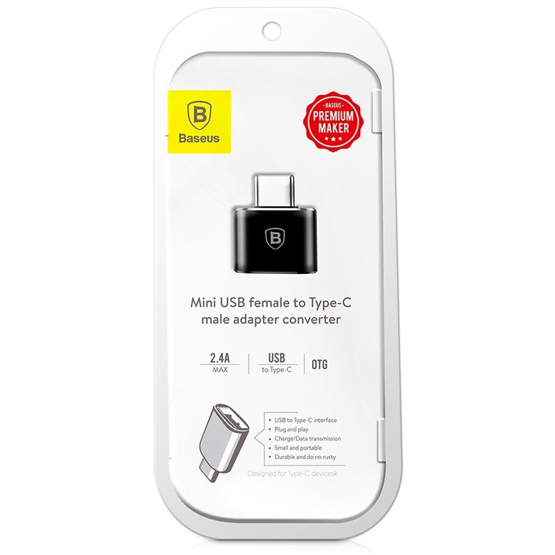 Перехідник Baseus USB Female To USB-C Male Adapter Converter (CATOTG) Чорний